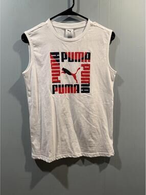 Kids Boys Puma Tank Top Size Large 14/16 White